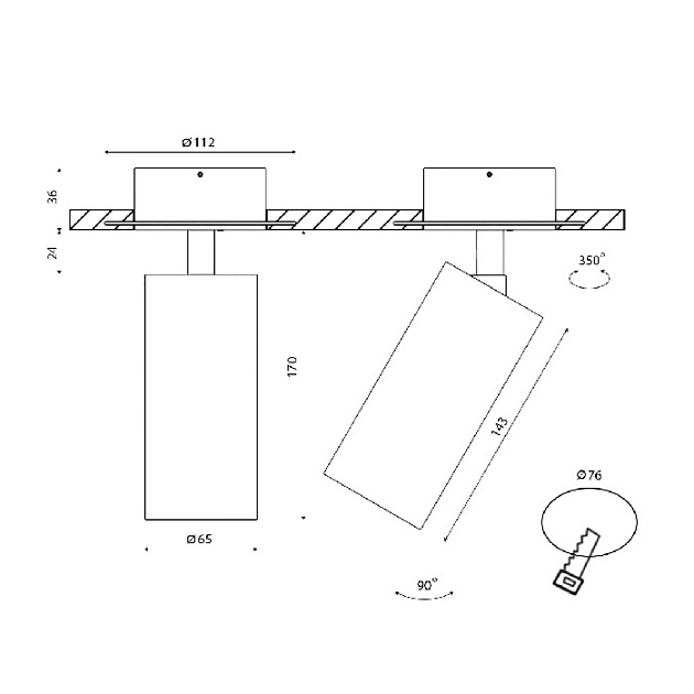 Крепление для светильников VL-M VL-M1-BL