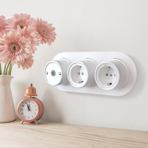 Розетка Накладные ретро механизмы Ретро белые W5671001