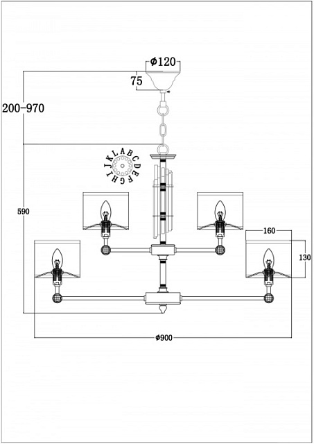 Подвесная люстра Alloro MOD088PL-15BS