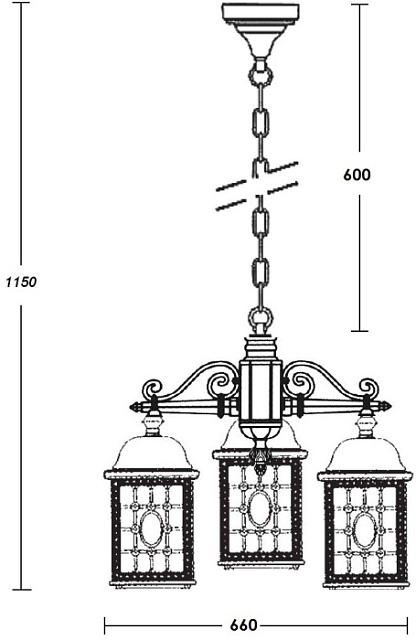 Уличный светильник подвесной LONDON L 64870L/3 Bl