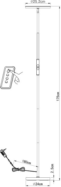 Торшер Sceptrum A1822PN-1BK