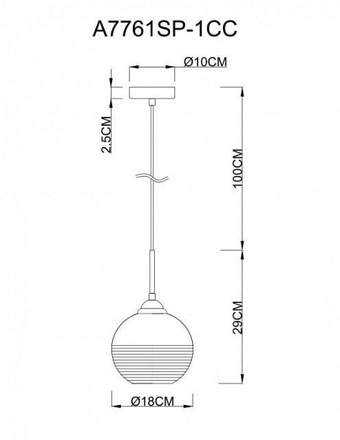 Подвесной светильник Wave A7761SP-1CC