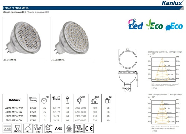 Лампочка светодиодная LED48 7680