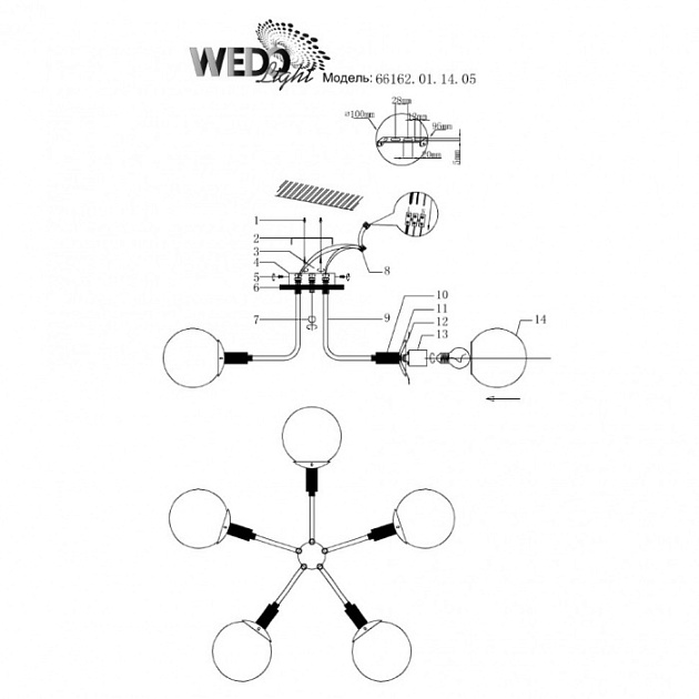Потолочная люстра Alisiya 66162.01.14.05