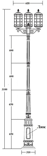 Наземный фонарь BARSELONA 81210B/E7 Bl
