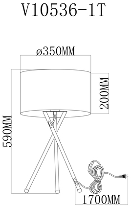 Интерьерная настольная лампа Palma V10536-1T