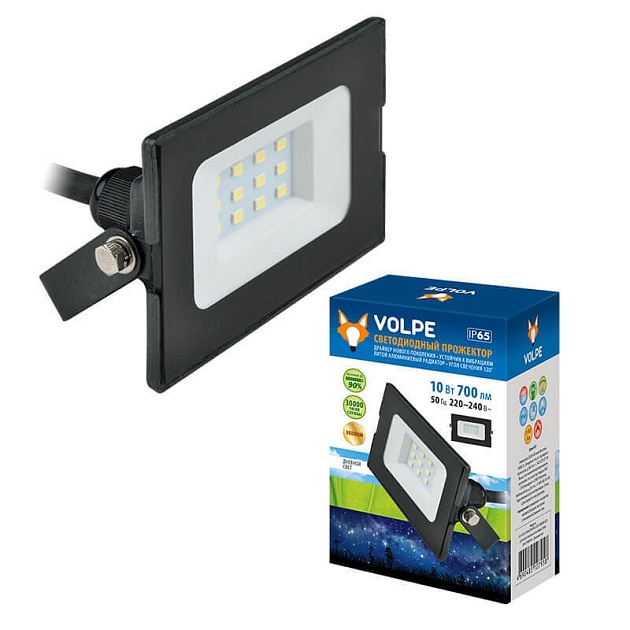 Прожектор уличный ULF-Q513 10W/DW IP65 220-240В BLACK картон