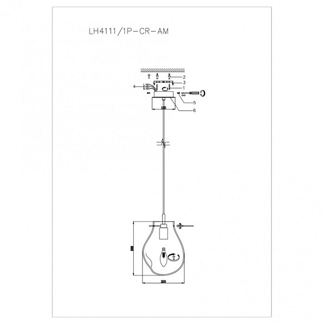 Подвесной светильник Nertus LH4111/1P-CR-AM
