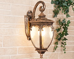 Настенный фонарь уличный Andromeda черное золото GLYF-8024D